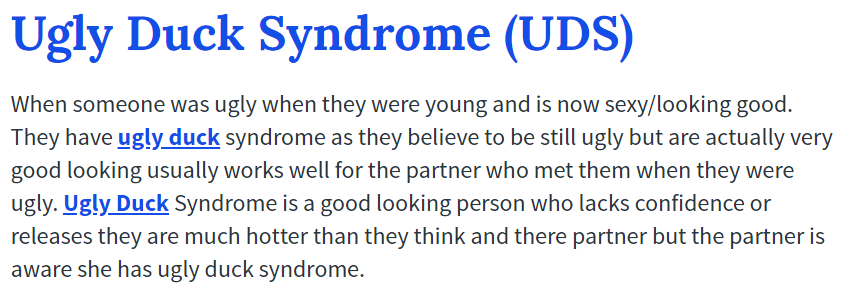 Syndrome ugly duck Ugly Duck